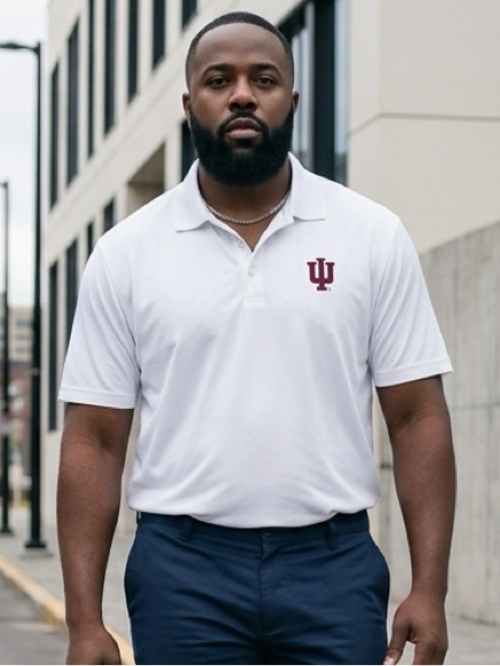 NWOT Vansport Men’s Big & Tall Indiana Hoosiers White Short Sleeve Polo-Size 4XT
